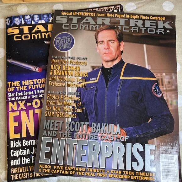 Vintage Y2K Lot of 2 Decipher Media Star Trek Communicator Magazines ST:ENT - Picture 1 of 3